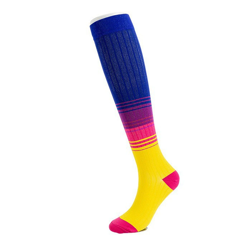 Compression Running Socks, Unisex Jacquard Knee-High Socks, Multiple Patterns, S/M & L/XL