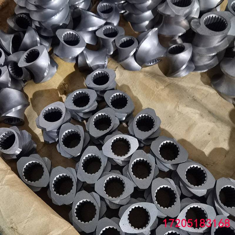 双螺杆抽粒机螺纹块，抽粒机配件 热切造粒机机筒 挤出机芯轴配件