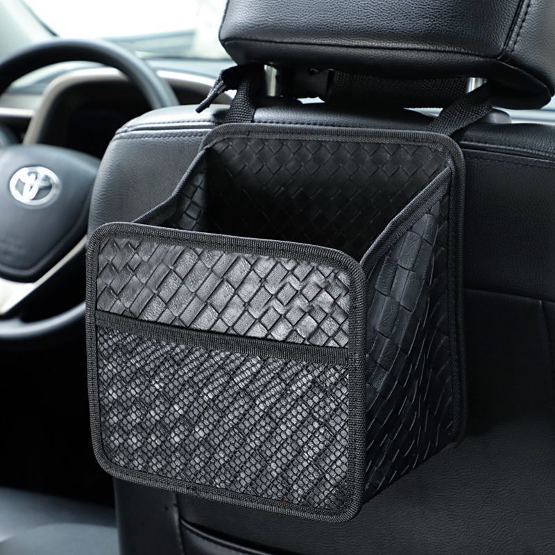 車用小型ゴミ箱、折りたたみ式車用ゴミ袋、吊り下げ式後部座席バックラック、収納ボックス用品|undefined