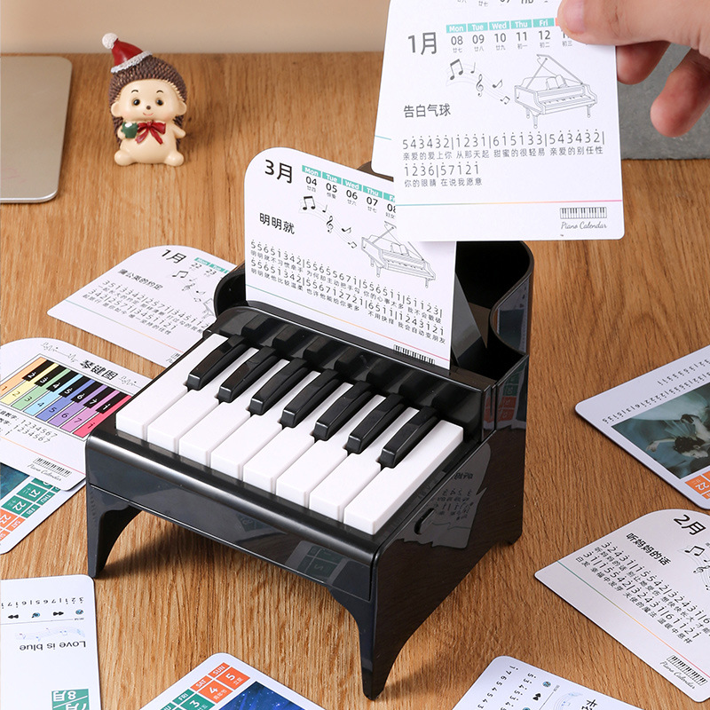 2024 New Playable Piano Desk Calendar Jay Chou Creative Calendar Weekly Calendar Mini Ornaments Desktop Gift