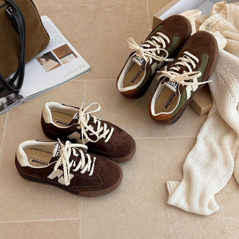 MARCO&JOYCE Women's Casual Shoes 2026 Autumn New Color-Block Retro Sports Sneakers White Shoes for Women MARCO&JOYCE Women's Casual Shoes 2026 Autumn New Color-Block Retro Sports Sneakers White Shoes for Women