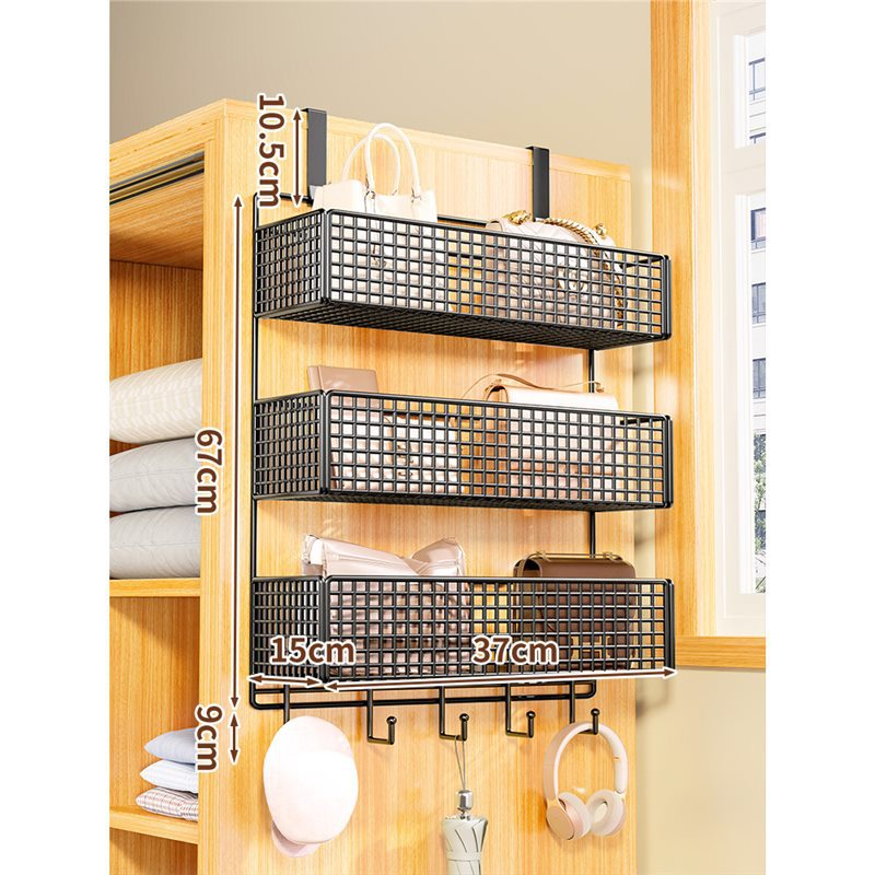 검정색 3단 대형 후크(캐비닛 측면 모델)