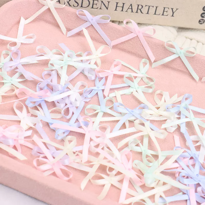 热销彩色蝴蝶结礼品包装装饰鲜花贺卡DIY配件节日烘焙布置多色