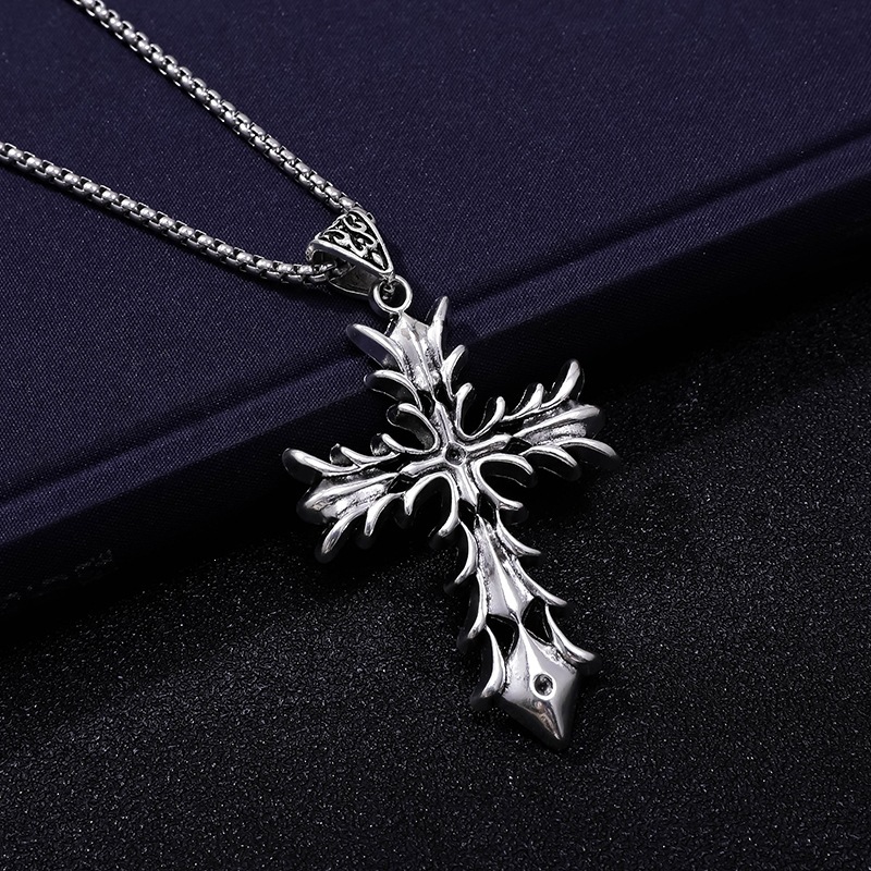 Other Cross Necklace Titanium Steel Silver