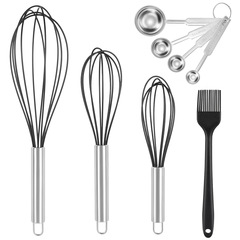 Cross-border silicone baking set of 5 including measuring spoon whisk silicone oil brush baking tools