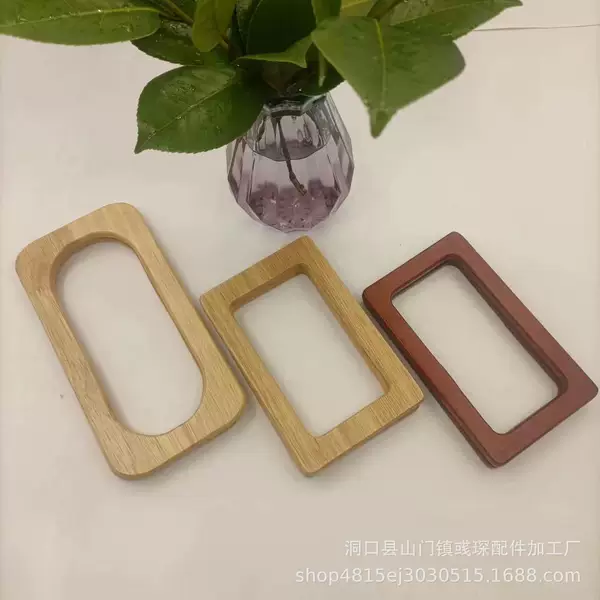 Factory direct bag handle wooden hand-in-hand rectangular solid wood handle wooden hand-in-hand DIY woven bag handle