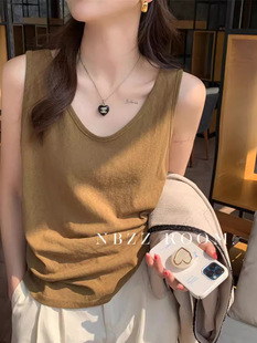 Base modern sports tank top sleevless, cotton and linen, loose fit