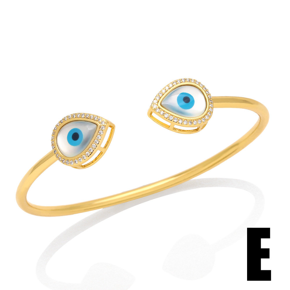 Fashion Devilu0027S Eye Copper Inlay Zircon Bangle 1 Piece