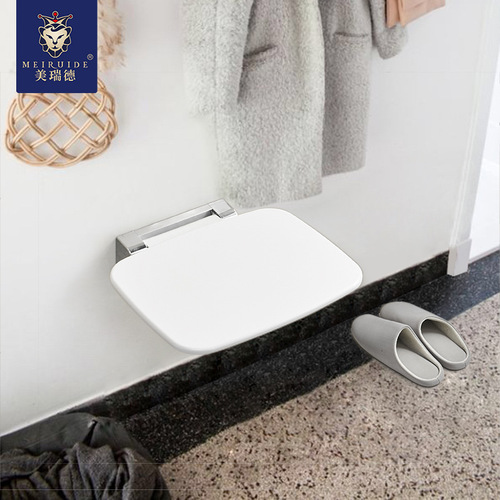 Minimalist Japanese-style entryway foldable wall-mounted bathroom shower stool for the elderly and pregnant women