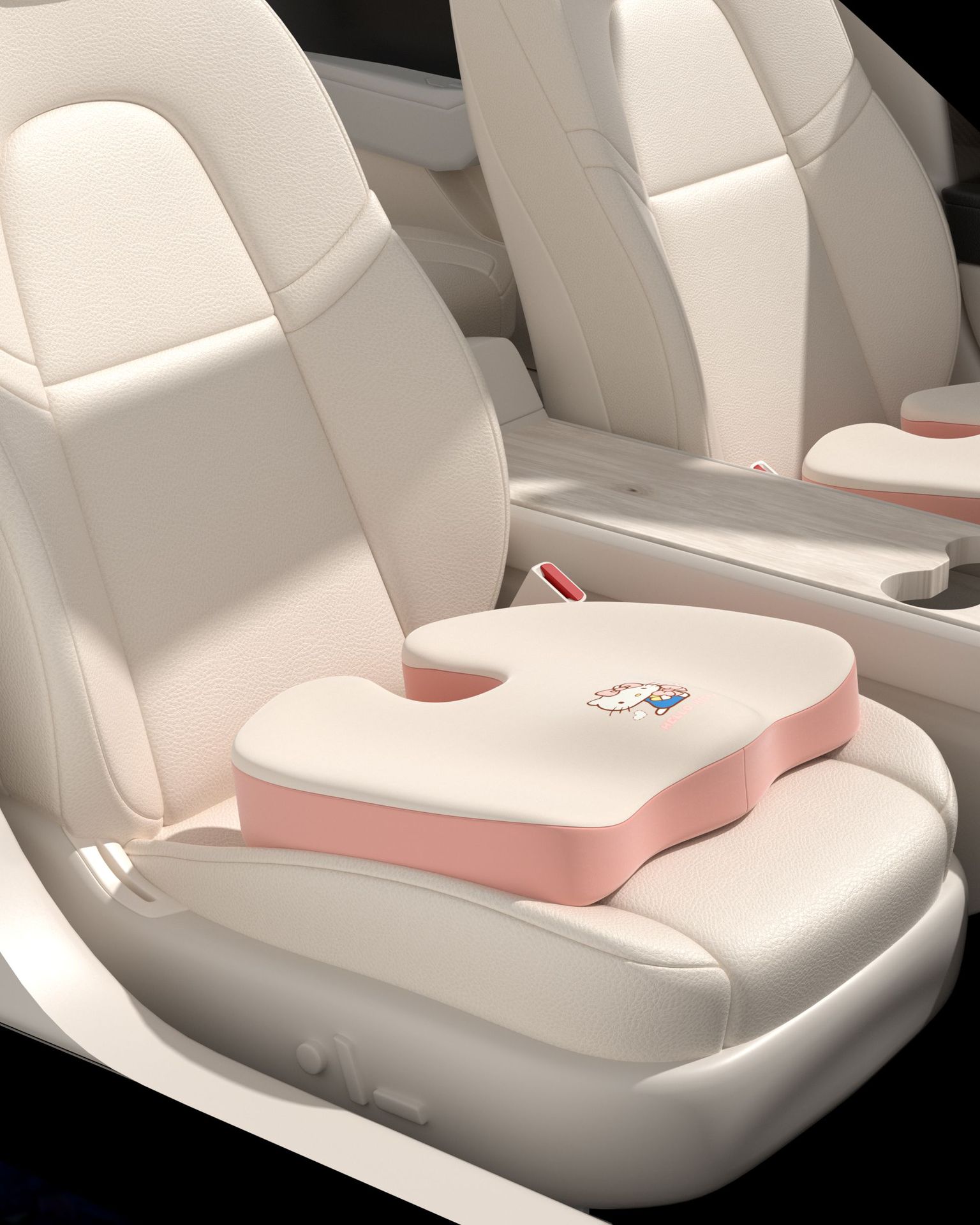 U-Shaped Car Seat Cushion, Breathable Fabric Booster Cushion, Cartoon Seat Cushion, Non-Slip Butt Cushion, Universal for All Seasons