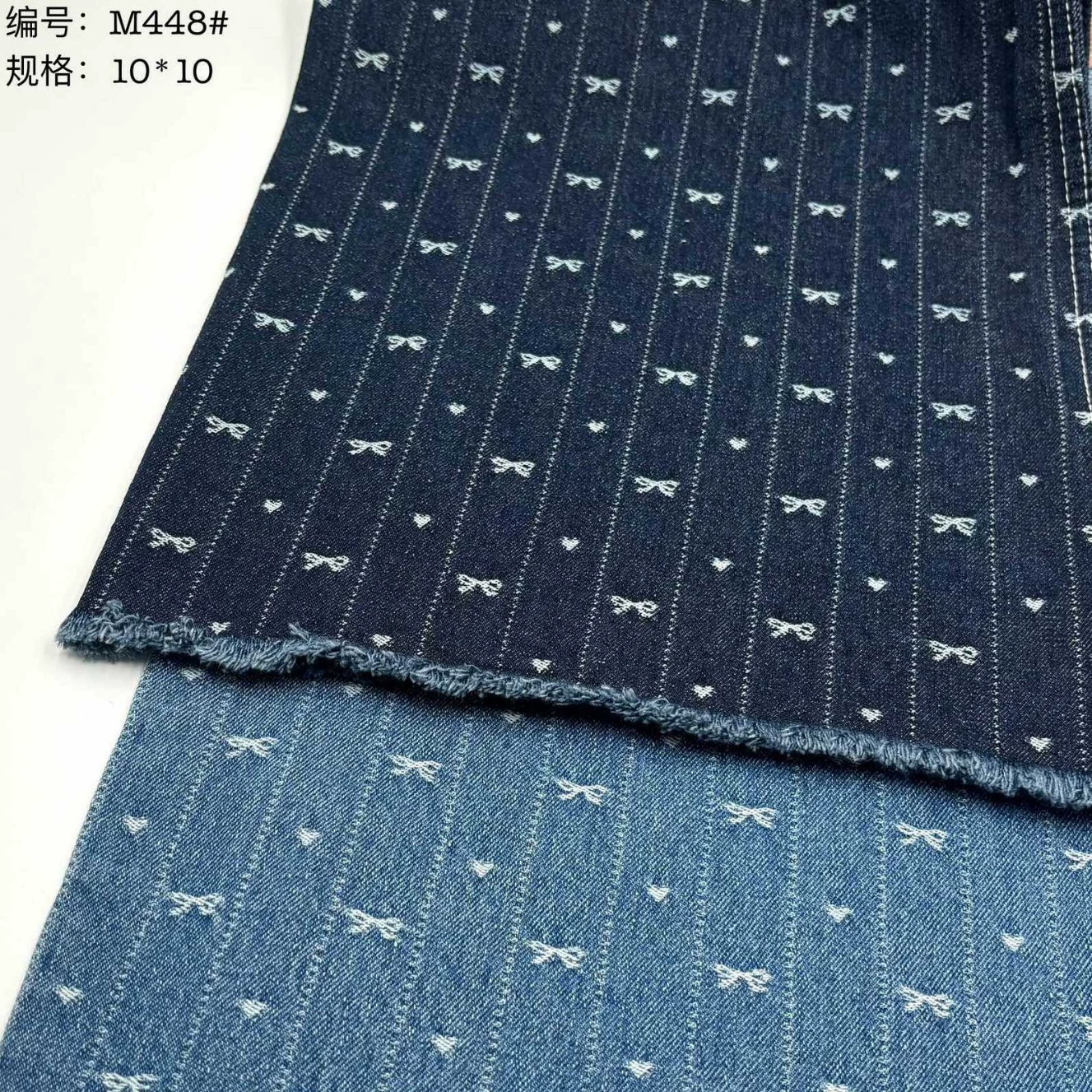 Denim cloth with bow, bag, purse