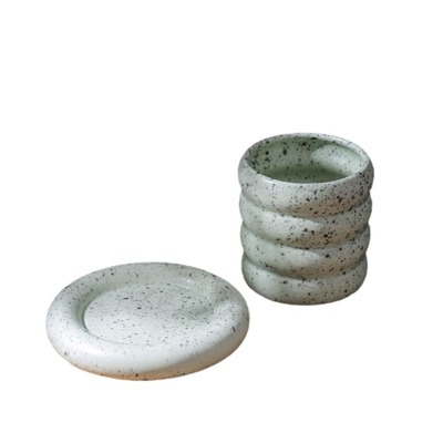 400ml高颜值ins风可爱甜甜圈陶瓷杯带托盘简约蜡烛杯子