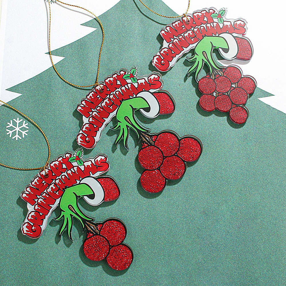 Grinch Pattern Cute Style Cute Grinch Arylic Christmas Bag Pendant