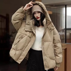 英伦风短款羽绒服韩系休闲时尚保暖服连帽小个子加厚版面包服外套
