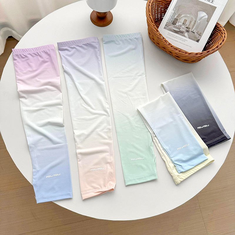 Mangas de gradiente de protección solar para conducir en verano, mangas de protección delgadas anti-UV para brazos, mangas de hielo anti-UV para deportes al aire libre