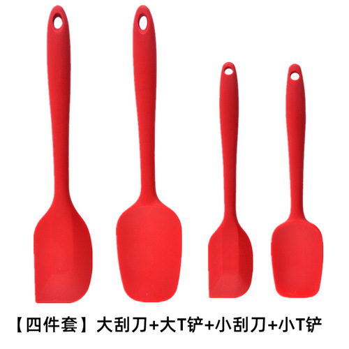 Silicone Scraper Set of 6 Baking Small Tools Kit Cream Spatula Small Oil Brush Scraper Big 5 Piece Set Cross-border