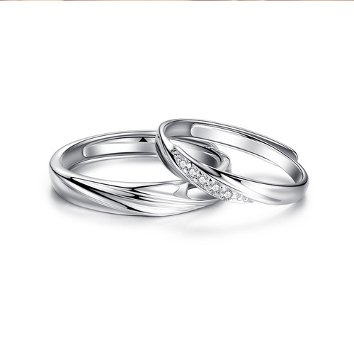 S999 sterling silver Mobius male and female couple's rings share love, a pair of niche designs for Chinese Valentine's Day