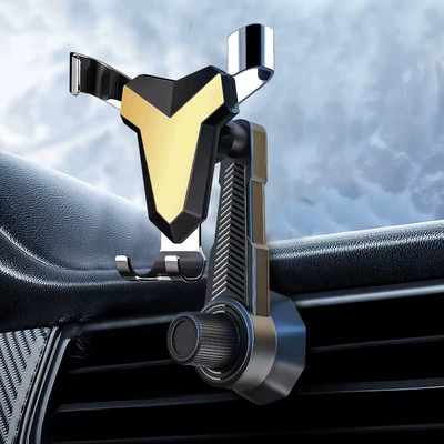 mobile phone bracket, Car phone holder - golden-little-king-kong-long-hook-clip