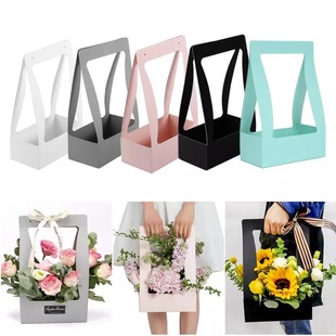 Hand-held flower box flower box rose flower arrangement box floral salon flower arrangement box folding flower box spot wholesale