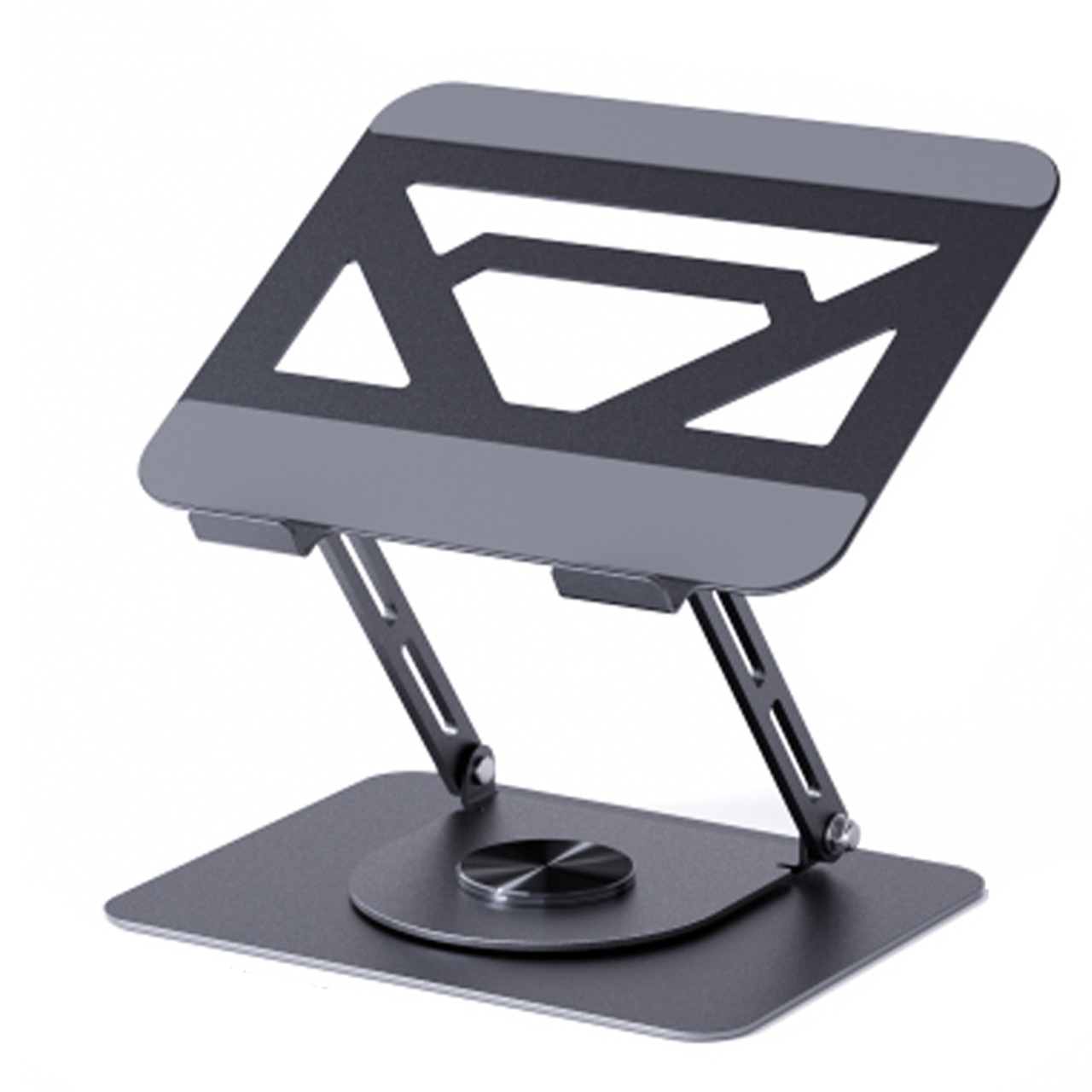 Soporte giratorio de 360 grados para computadora portátil, soporte metálico plegable y ajustable para computadora con función de elevación y refrigeración, venta al por mayor del fabricante