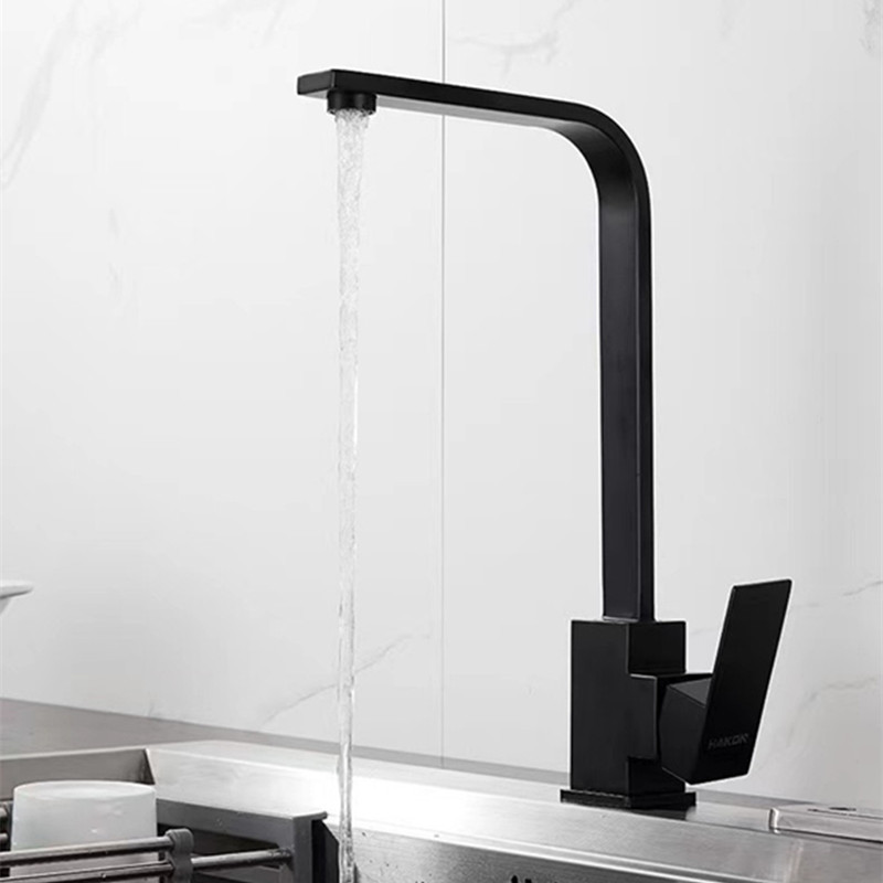 Fábrica de cocina al por mayor para el hogar de acero inoxidable lavabo de vegetales cuadrado negro pintura europea grifo de vegetales fríos y calientes