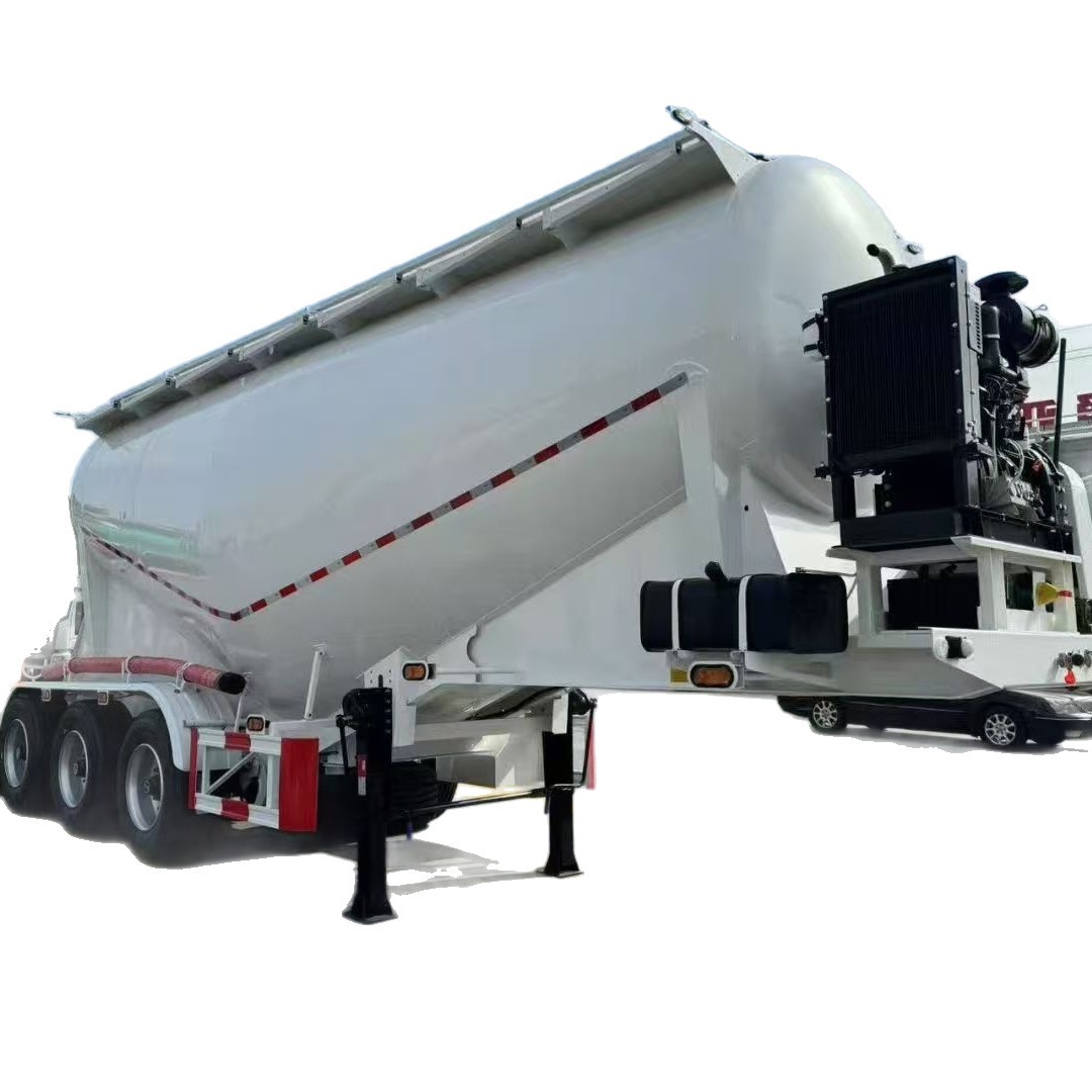 Cross-Border Lightweight Bulk Cement Tank Truck 55 Cubic Ash Powder Tank Semi-Trailer Transport Vehicle for Large-Scale Use