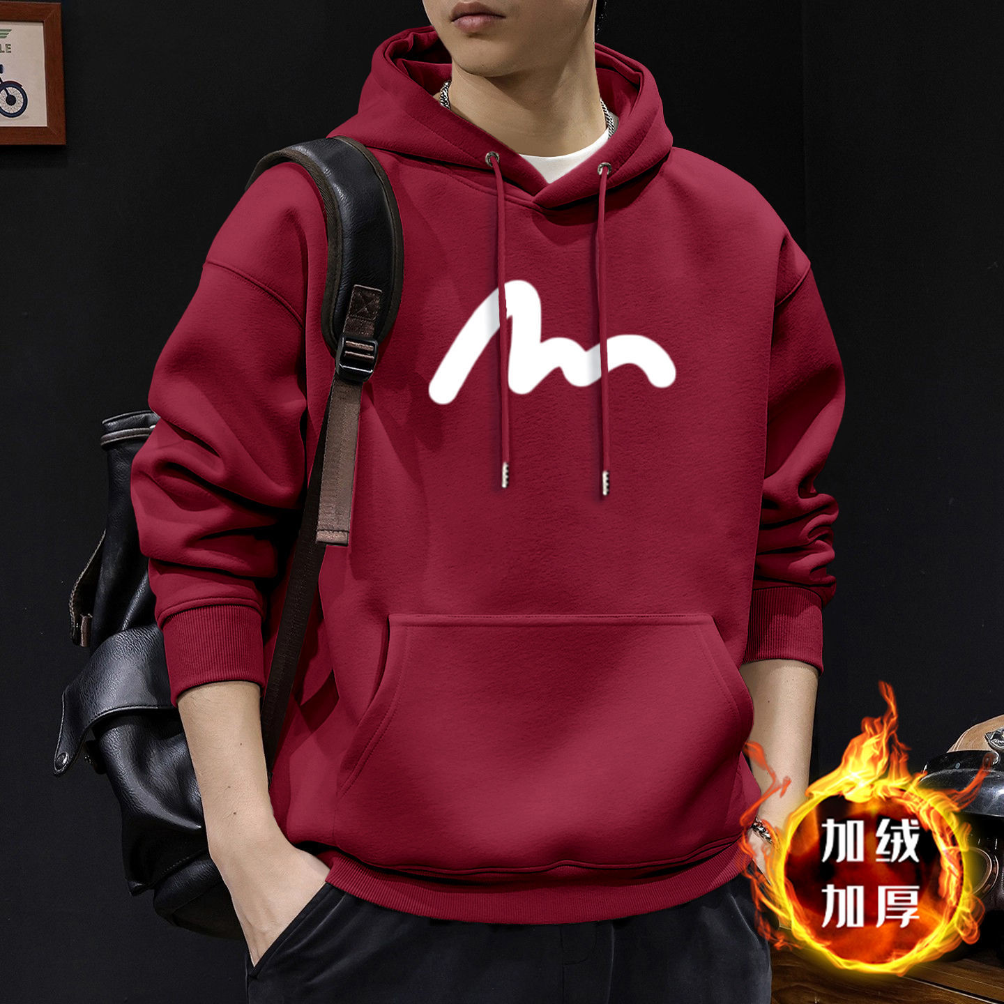 420g pesado chaqueta encapuchada de primavera y otoño marca de tendencia suelta nueva chaqueta juvenil americana vintage