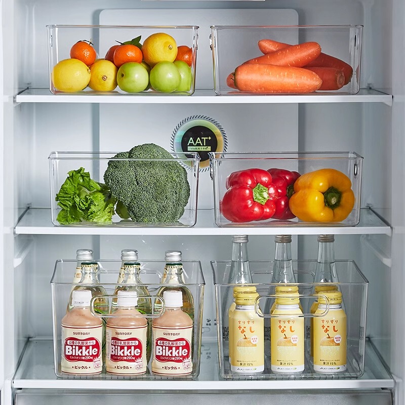 透明収納ボックス キッチンデスクトップスナック収納ボックス 小物雑貨化粧品収納ラック 透明整理ボックス|undefined