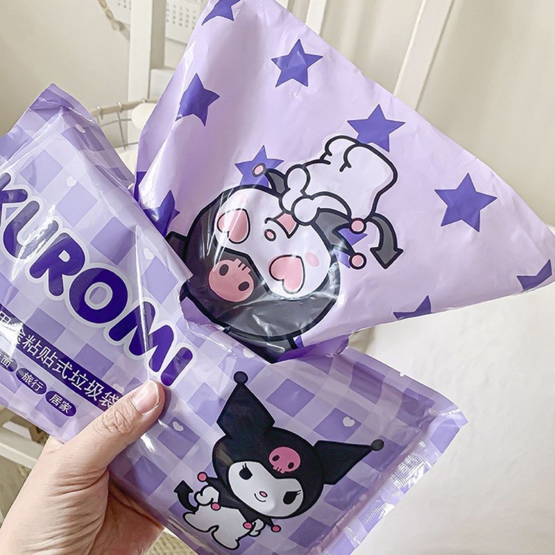 正品三丽鸥KT猫桌面便携库洛米车载垃圾袋多功能粘贴式袋装垃圾袋|undefined