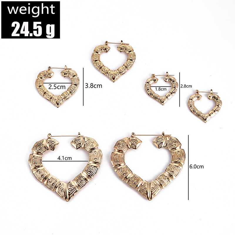 Fashion Heart Iron No Inlaid Earrings display picture 6