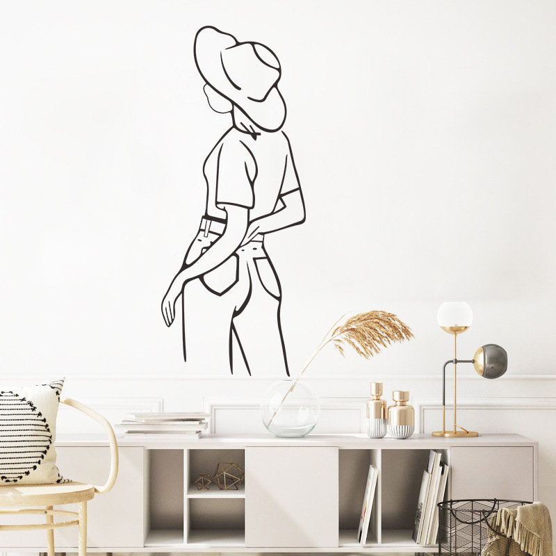 Simple Pen Elegant Lady Back View Wall Stickers Wholesale display picture 6