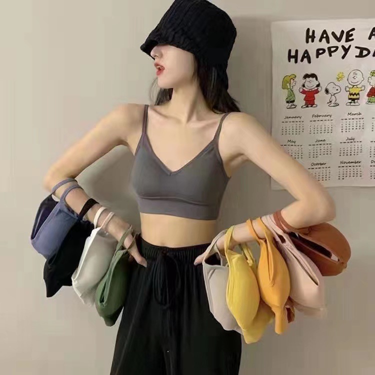 Beautiful Back Bra Suspenders Internet Red Explosions No Steel Rings Underwear Students High School Girls Small Vest Wrapping Strapless Summer Thin