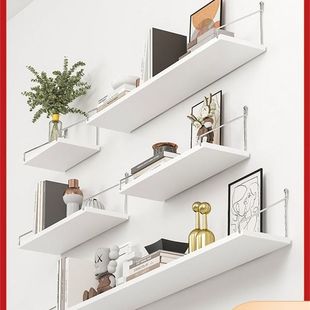 Wall Storage Rack Punched Solid Wood Bedroom Wall-Mounted Partition Storage Living Room Wall Decoration Bookshelf
