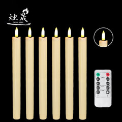 Led電子ろうそくシミュレーションクリスマス道具光沢面長棒ワックスクロスボーダーリモコンろうそく雰囲気灯置物