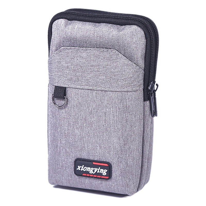 New Oxford Cloth Waist Bag Single Shoulder Strap Three-Layer Multifunctional Change Mobile Phone Bag Compact Portable Fashionable Men's Waist Bag