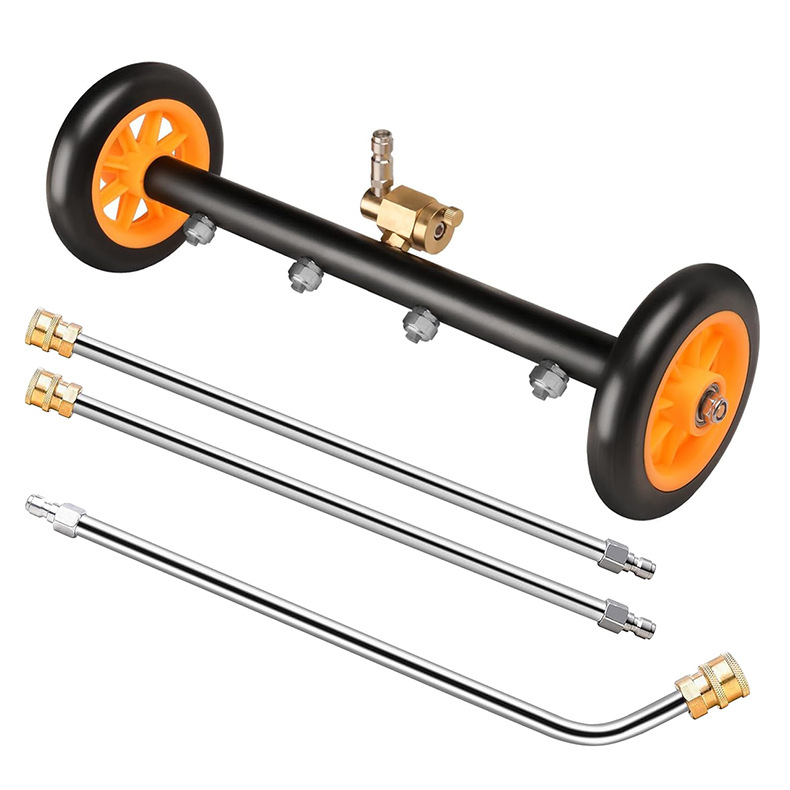 高压清洗机水枪4孔喷头市政环卫清洗地面喷头洗车底水扫帚4000psi