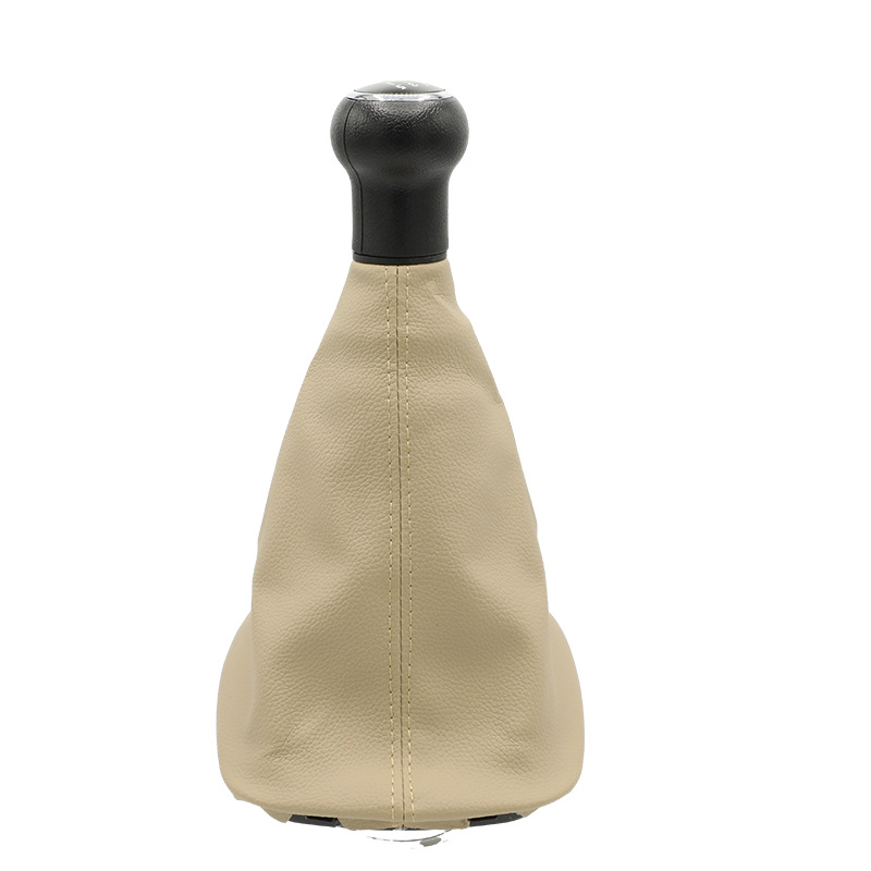 Funda de palanca de cambios de cuero beige para transmisión manual Santana 3000 Golf 4, conjunto integrado con cubierta antipolvo para pomo de palanca de cambios. image 5