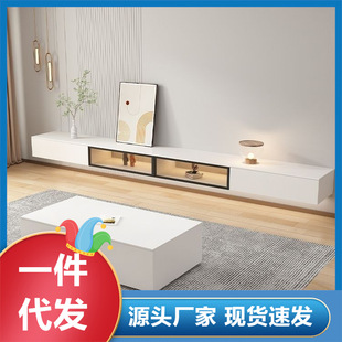 Suspended Tv Cabinet Suspended Floating Tv Cabinet Light Luxury Style Small Apartment Living Room Cream Style Glass Door Tv Cabinet