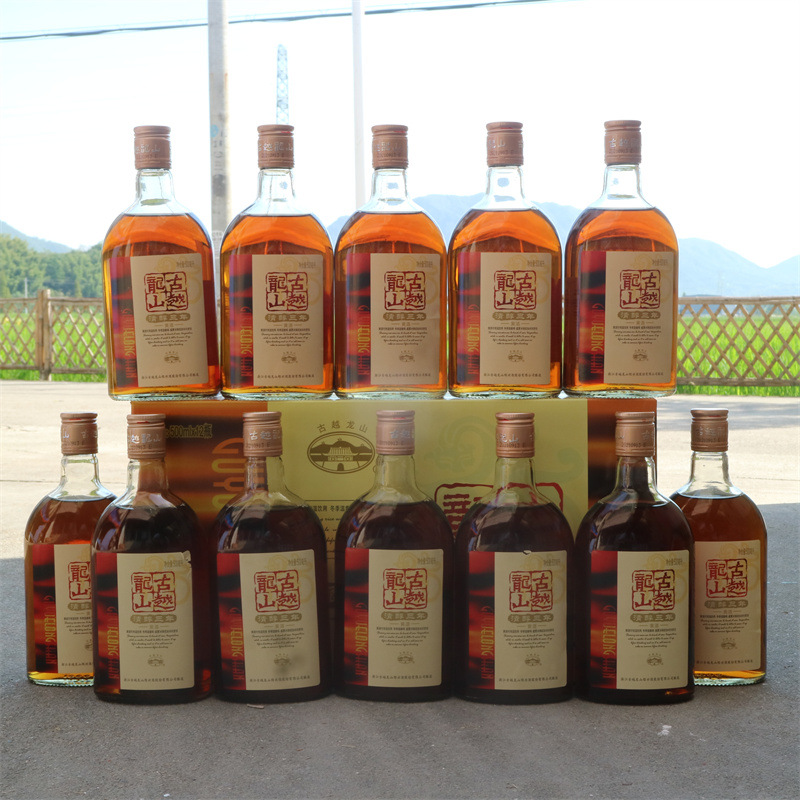 古越龙山绍兴黄酒花雕糯米酒清醇三年老酒可浸泡枸杞阿胶500ml*12