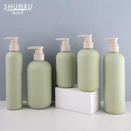 现货包材300ml牛油果绿沐浴露瓶500ml按压泵头pe塑料洗发水分装瓶