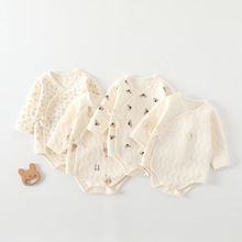 婴儿包屁衣秋冬季夹棉新生儿三角爬服A类无骨保暖男女宝宝爬爬服