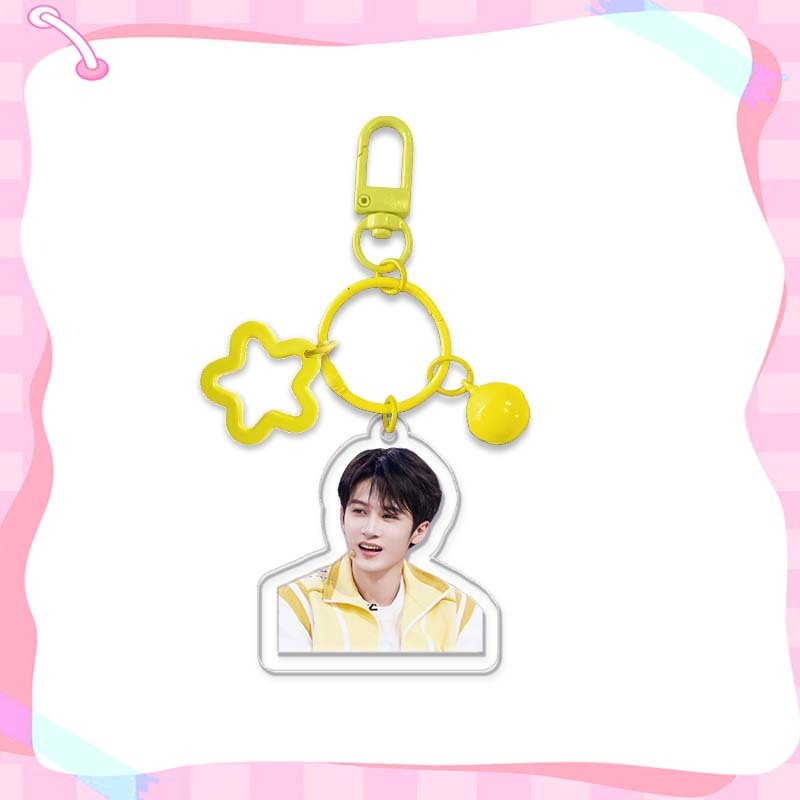 三次元明星系列五角星铃铛亚克力挂件扣定 制LOGO图案箱包挂饰DIY|undefined