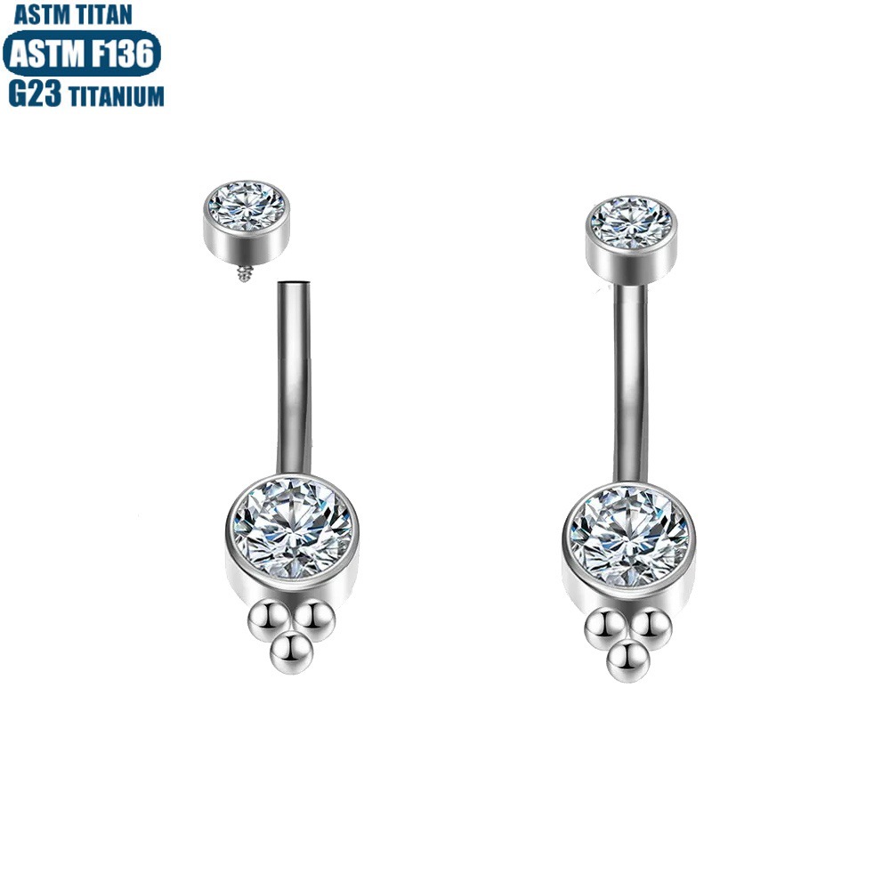 Pointed labret stud close-up product detail