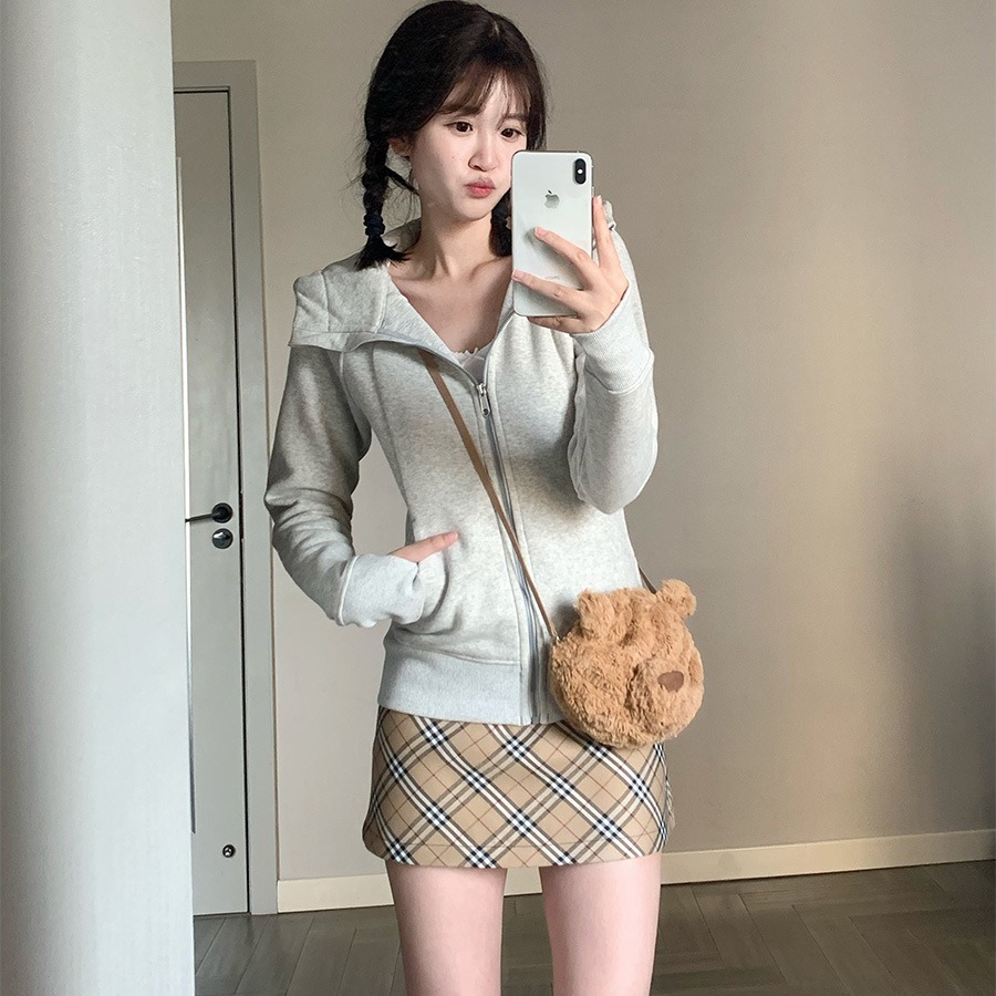 룰루 스쿠버 슬림 핏 스웨터 풀 ZIP 후드 재킷 가을과 겨울 스포츠 양털 후디 기모 캐주얼