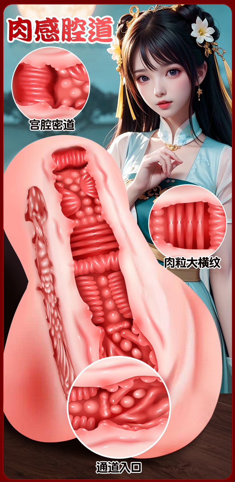 Jiu Guo Aichao Manual Masturbator with Realistic Channel in TPE — detail image 8