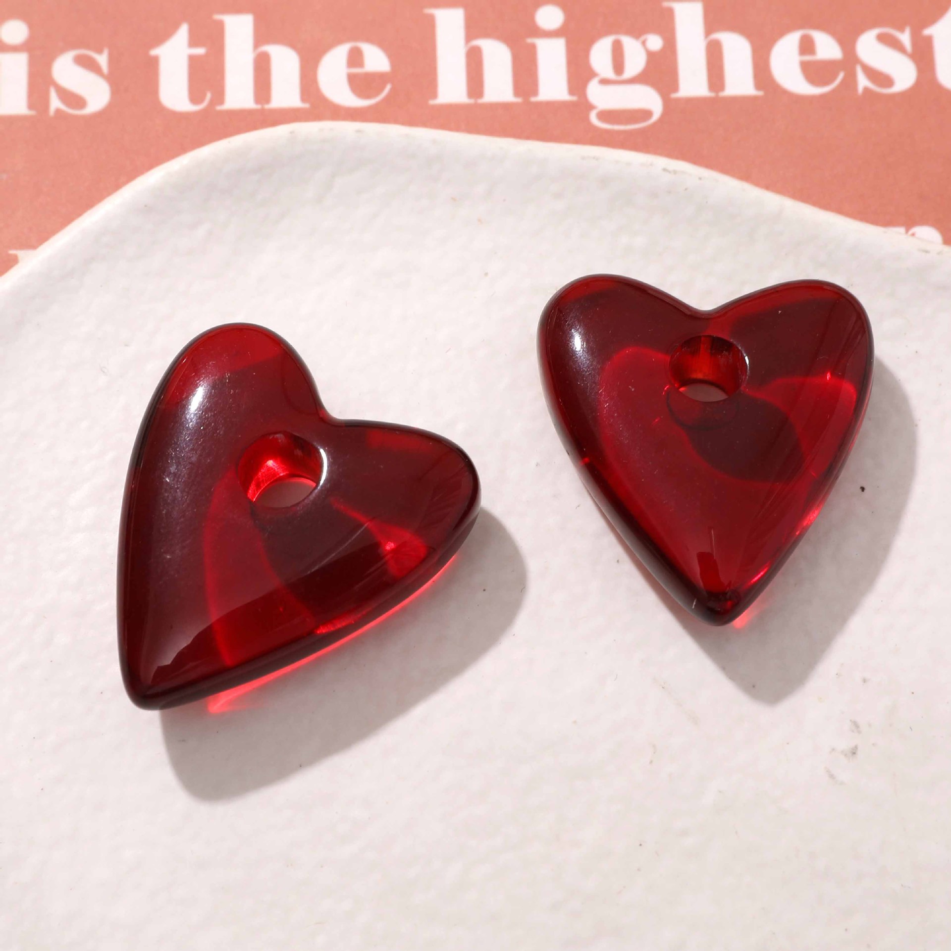 4g Weight Pendant Jewelry Making Type 35*30mm Jewelry Making Size DIY Jewelry Accessories Classification 1 Piece Quantity Resin Material Heart Shape Pattern Polished Finish Sweet, Simple Style Style 1 Piece 35*30mm Resin Heart Shape Polished Pendant 7