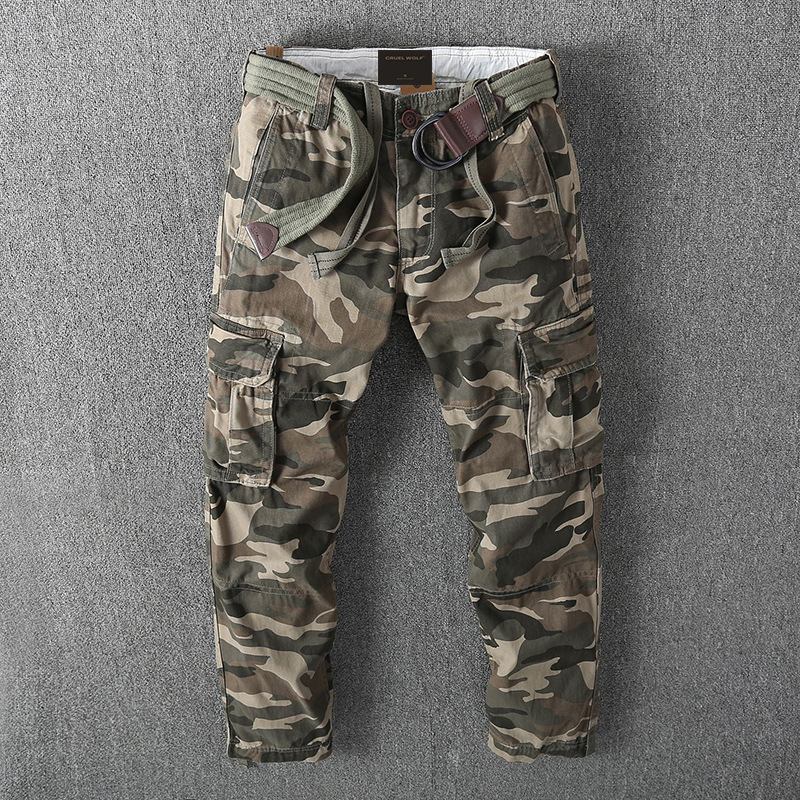Autumn and Winter American Style Cargo Pants Men's Casual Pants Fashion Camouflage Sports Trendy Casual Pants Straight Pants Wholesale