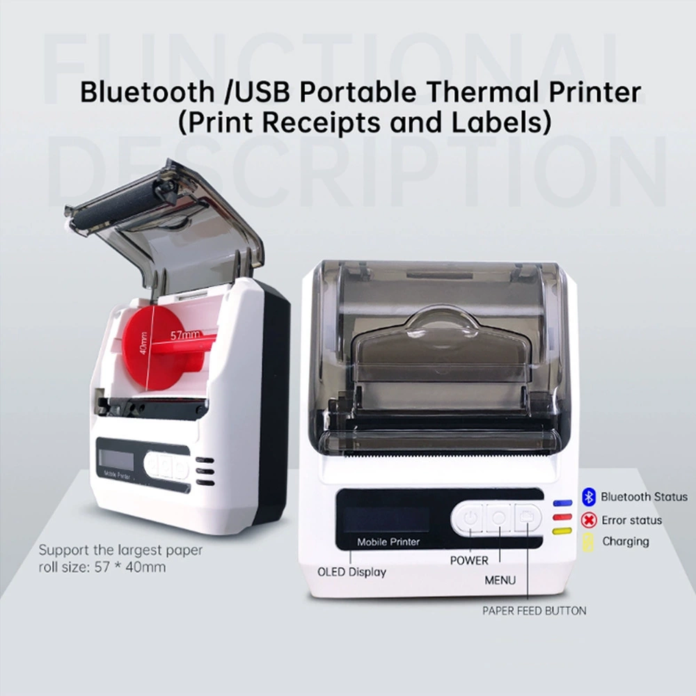 Handheld small printer, 58mm, bluetooth