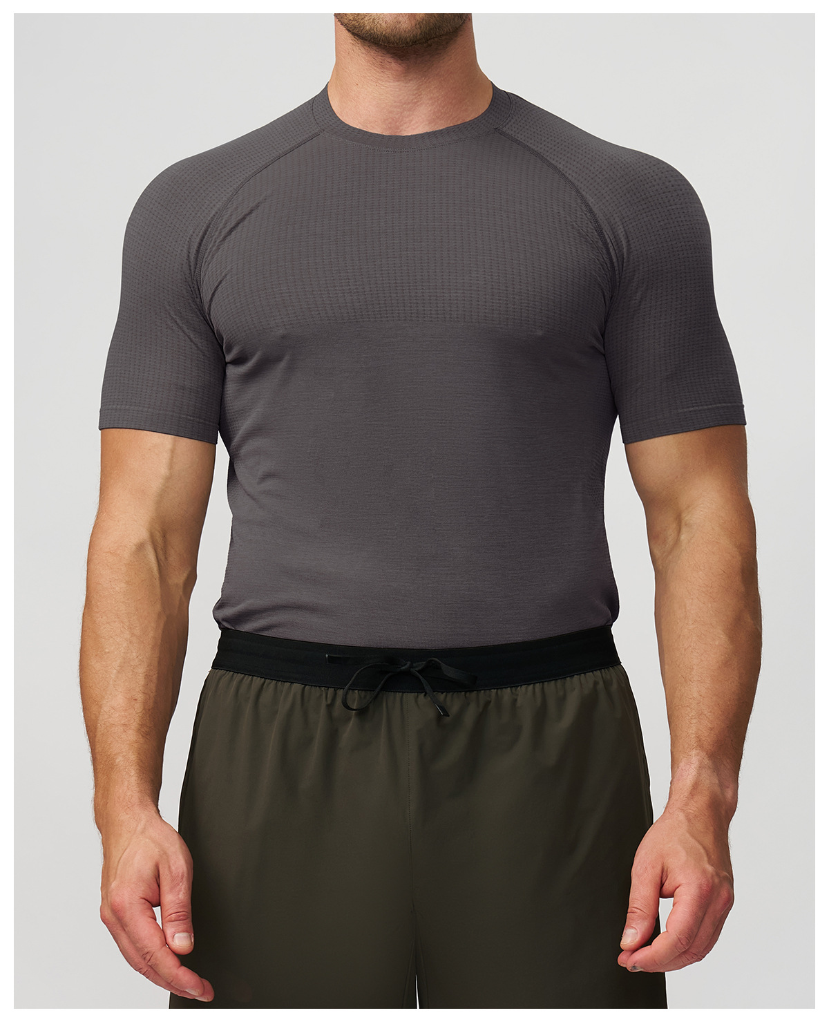 Cross-border hombre sin costuras deportivo acondicionamiento rápido secado transpirable mangas cortas yoga correr camiseta muscular delgada 7752