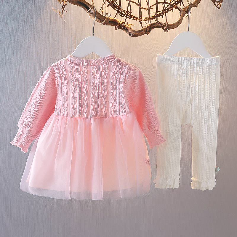 barnkläder Barnkläder Höst flickor skarva långärmade barns tvådelade set_voghion.com